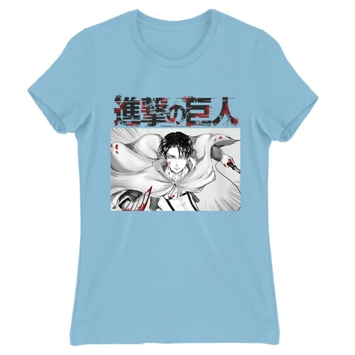 Világoskék Attack on Titan női rövid ujjú póló - Shingeki no Kyojin – Levi