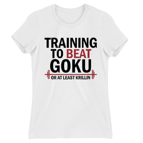 Fehér Dragon Ball női rövid ujjú póló - Training to beat Goku