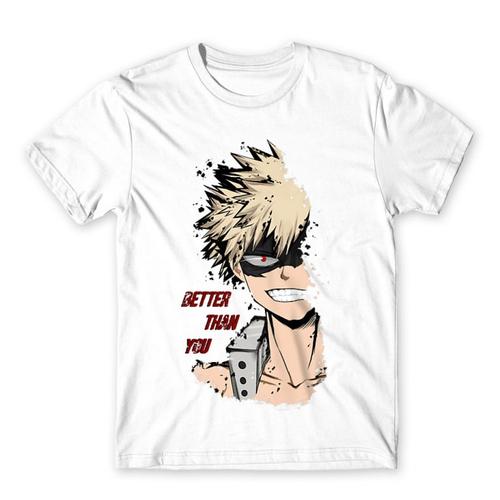 Fehér Hősakadémia férfi rövid ujjú póló - BNHA - Kacchan