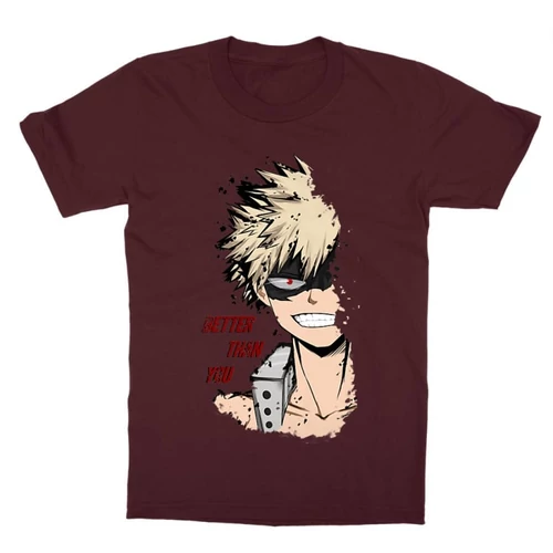 Bordó Hősakadémia gyerek rövid ujjú póló - BNHA - Kacchan