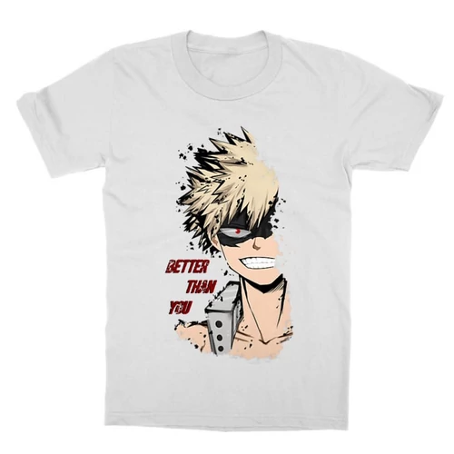 Fehér Hősakadémia gyerek rövid ujjú póló - BNHA - Kacchan