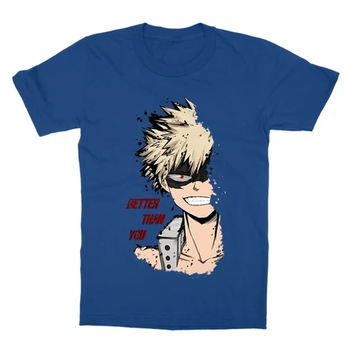 Királykék Hősakadémia gyerek rövid ujjú póló - BNHA - Kacchan