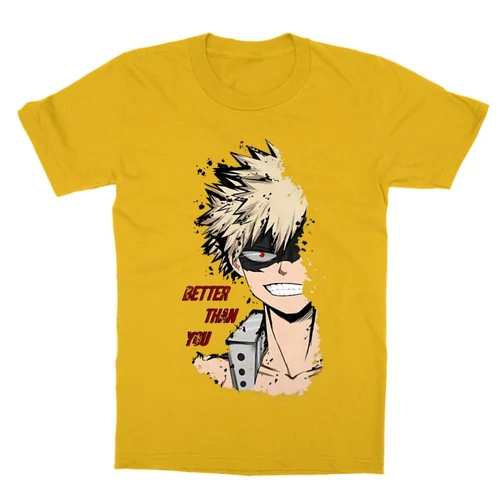 Sárga Hősakadémia gyerek rövid ujjú póló - BNHA - Kacchan