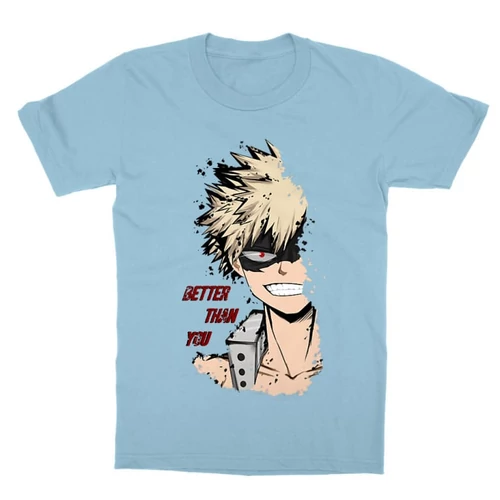 Világoskék Hősakadémia gyerek rövid ujjú póló - BNHA - Kacchan
