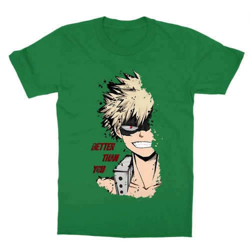 Zöld Hősakadémia gyerek rövid ujjú póló - BNHA - Kacchan