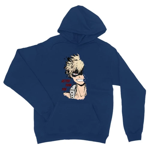Királykék Hősakadémia unisex kapucnis pulóver - BNHA - Kacchan
