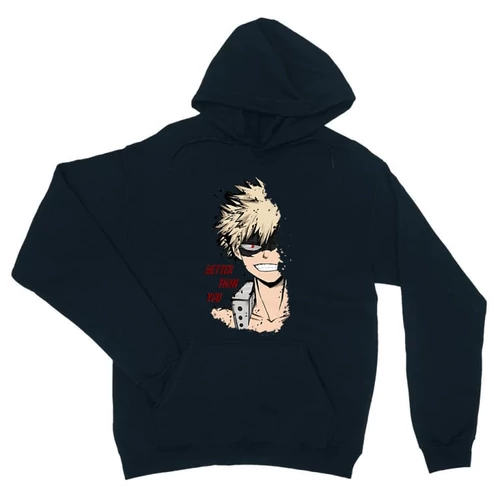 Sötétkék Hősakadémia unisex kapucnis pulóver - BNHA - Kacchan