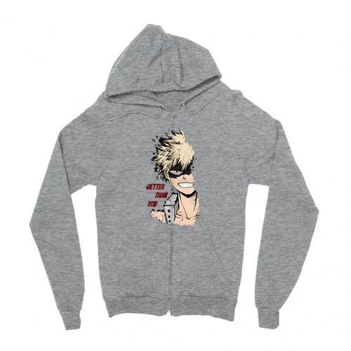 Sportszürke Hősakadémia zipzáros pulóver - BNHA - Kacchan