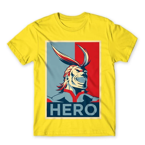 Citromsárga Hősakadémia férfi rövid ujjú póló - Boku no Hero Academia - All Might