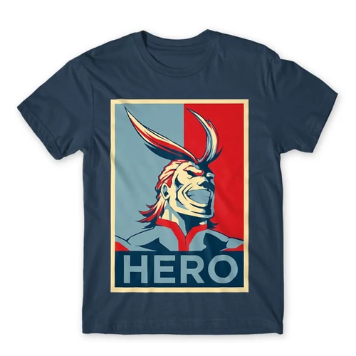 Denim Hősakadémia férfi rövid ujjú póló - Boku no Hero Academia - All Might