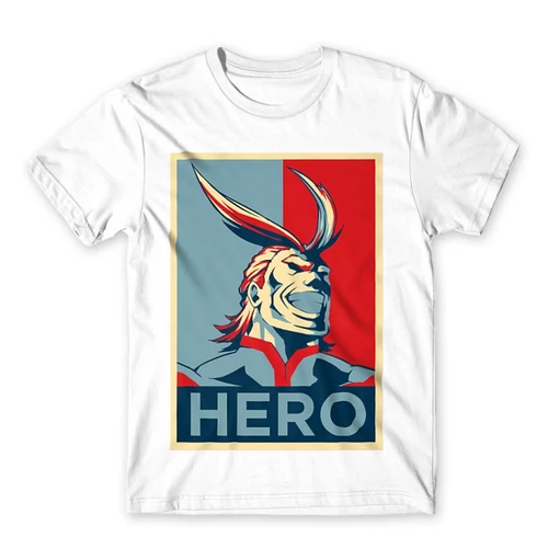 Fehér Hősakadémia férfi rövid ujjú póló - Boku no Hero Academia - All Might