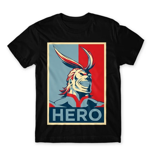 Fekete Hősakadémia férfi rövid ujjú póló - Boku no Hero Academia - All Might