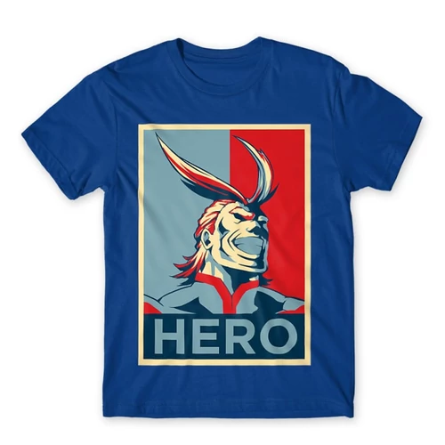 Királykék Hősakadémia férfi rövid ujjú póló - Boku no Hero Academia - All Might