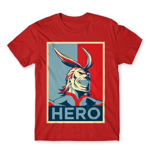 Piros Hősakadémia férfi rövid ujjú póló - Boku no Hero Academia - All Might