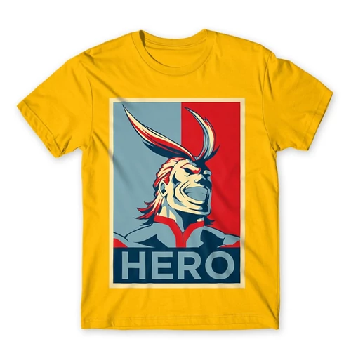 Sárga Hősakadémia férfi rövid ujjú póló - Boku no Hero Academia - All Might