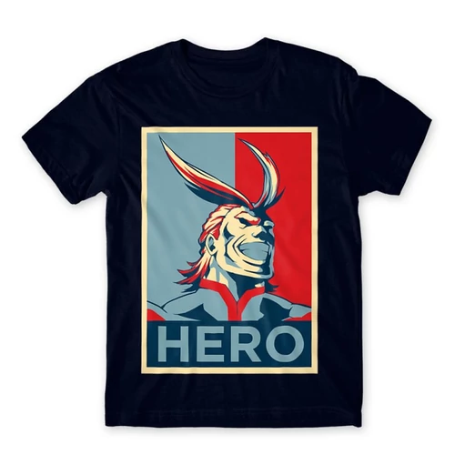 Sötétkék Hősakadémia férfi rövid ujjú póló - Boku no Hero Academia - All Might