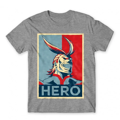 Sportszürke Hősakadémia férfi rövid ujjú póló - Boku no Hero Academia - All Might