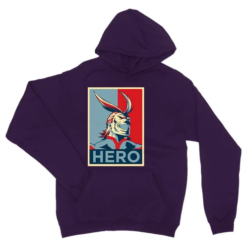 Sötétlila Hősakadémia unisex kapucnis pulóver - Boku no Hero Academia - All Might