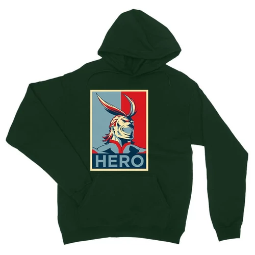 Sötétzöld Hősakadémia unisex kapucnis pulóver - Boku no Hero Academia - All Might