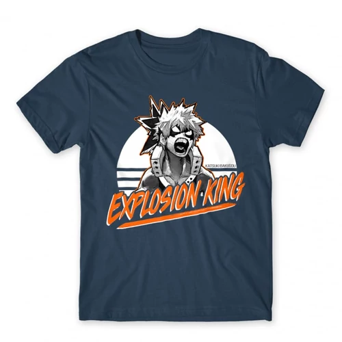 Denim Hősakadémia férfi rövid ujjú póló - Explosion King