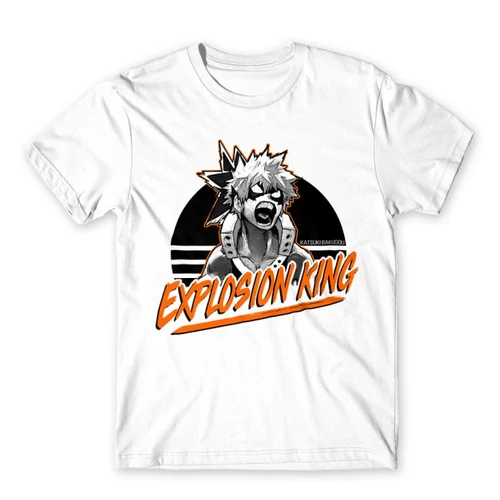 Fehér Hősakadémia férfi rövid ujjú póló - Explosion King