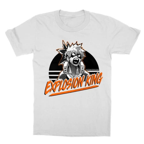 Fehér Hősakadémia gyerek rövid ujjú póló - Explosion king