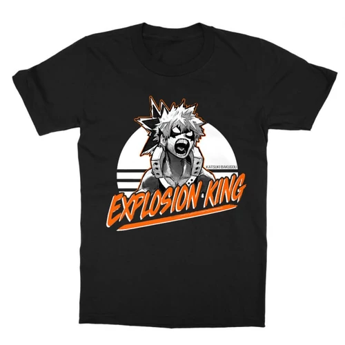 Fekete Hősakadémia gyerek rövid ujjú póló - Explosion king
