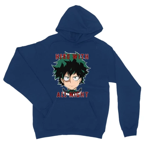 Királykék Hősakadémia unisex kapucnis pulóver - Hero With All Might