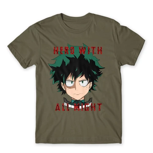 Cink Hősakadémia férfi rövid ujjú póló - Hero With All Might