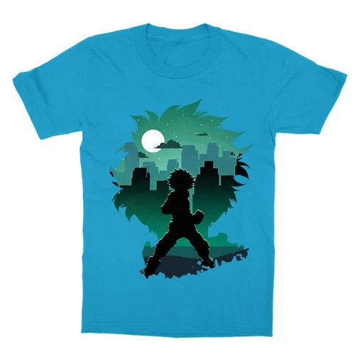 Atollkék Hősakadémia gyerek rövid ujjú póló - Izuku silhouette