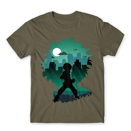 Cink Hősakadémia férfi rövid ujjú póló - Izuku silhouette