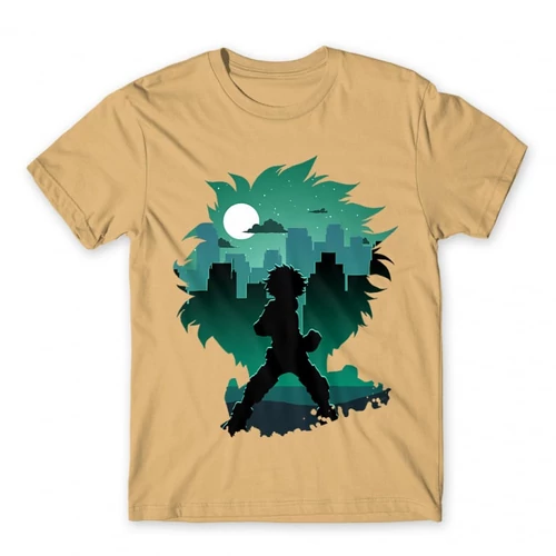 Homok Hősakadémia férfi rövid ujjú póló - Izuku silhouette