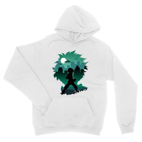 Feher Hősakadémia unisex kapucnis pulóver - Izuku silhouette