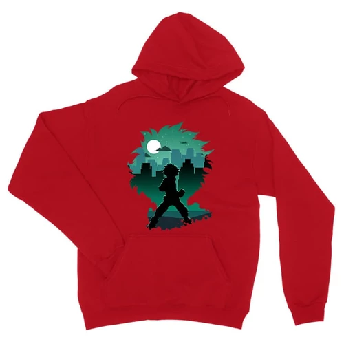 Piros Hősakadémia unisex kapucnis pulóver - Izuku silhouette