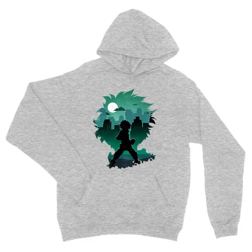 Sportszürke Hősakadémia unisex kapucnis pulóver - Izuku silhouette
