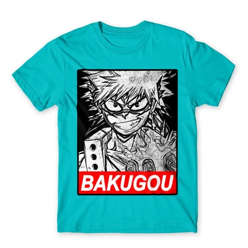 Atollkék Hősakadémia férfi rövid ujjú póló - Bakugou