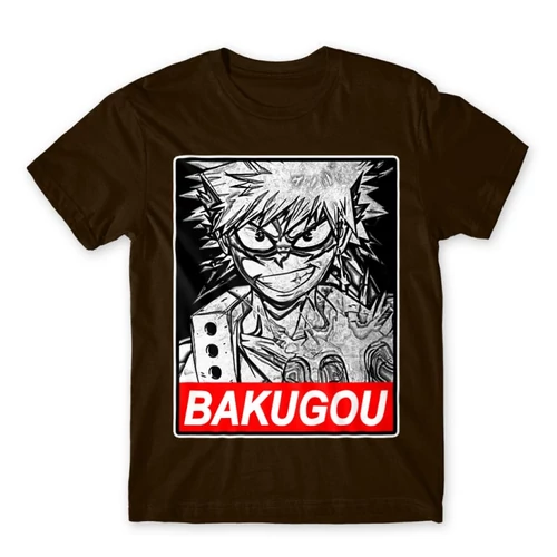 Barna Hősakadémia férfi rövid ujjú póló - Bakugou