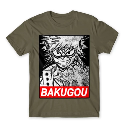 Cink Hősakadémia férfi rövid ujjú póló - Bakugou