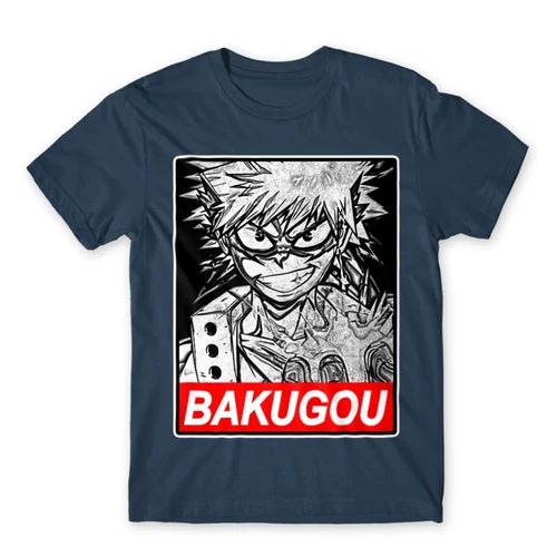 Denim Hősakadémia férfi rövid ujjú póló - Bakugou