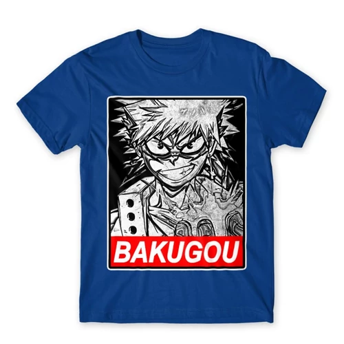 Királykék Hősakadémia férfi rövid ujjú póló - Bakugou