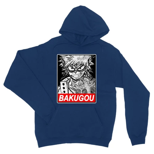 Királykék Hősakadémia unisex kapucnis pulóver - Bakugou