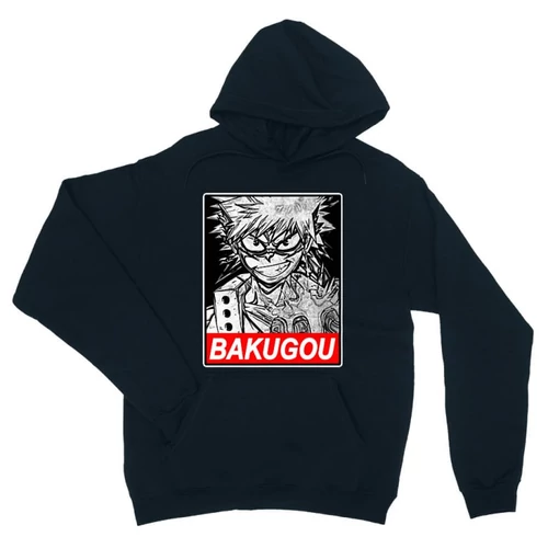 Sötétkék Hősakadémia unisex kapucnis pulóver - Bakugou