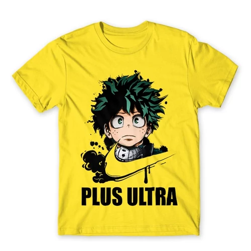 Citromsárga Hősakadémia férfi rövid ujjú póló - Midoriya Izuki
