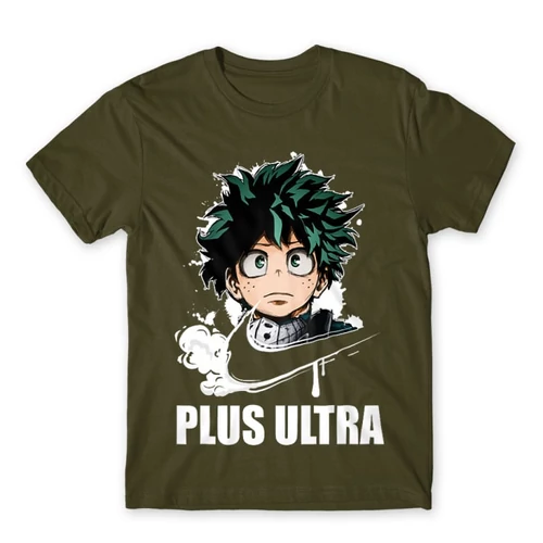 Khaki Hősakadémia férfi rövid ujjú póló - Midoriya Izuki