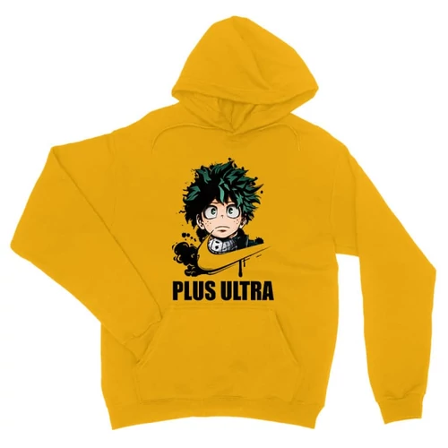 Sárga Hősakadémia unisex kapucnis pulóver - Midoriya Izuki