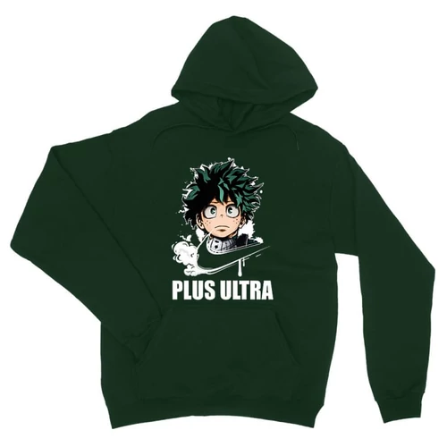 Sötétzöld Hősakadémia unisex kapucnis pulóver - Midoriya Izuki