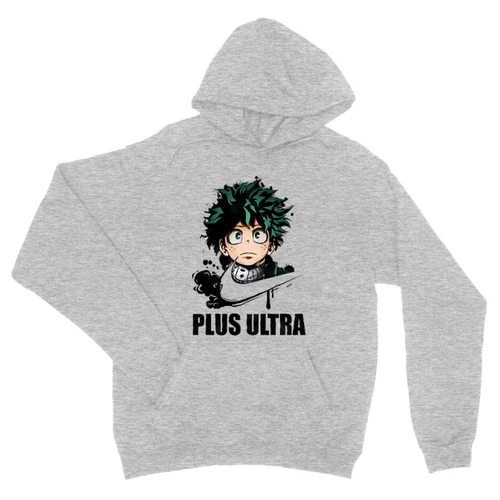Sportszürke Hősakadémia unisex kapucnis pulóver - Midoriya Izuki