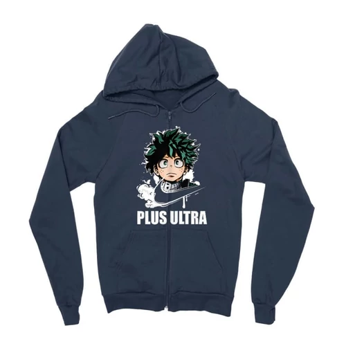 Sötétkék Hősakadémia zipzáros pulóver - Midoriya Izuki