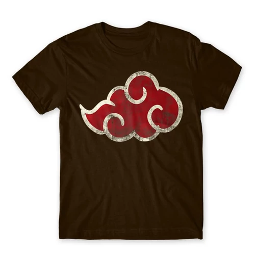 Barna Naruto férfi rövid ujjú póló - Akatsuki Cloud Logo