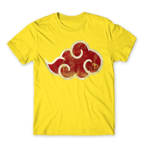 Citromsárga Naruto férfi rövid ujjú póló - Akatsuki Cloud Logo